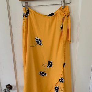 Ann Taylor XS skirt, marigold yellow with florals